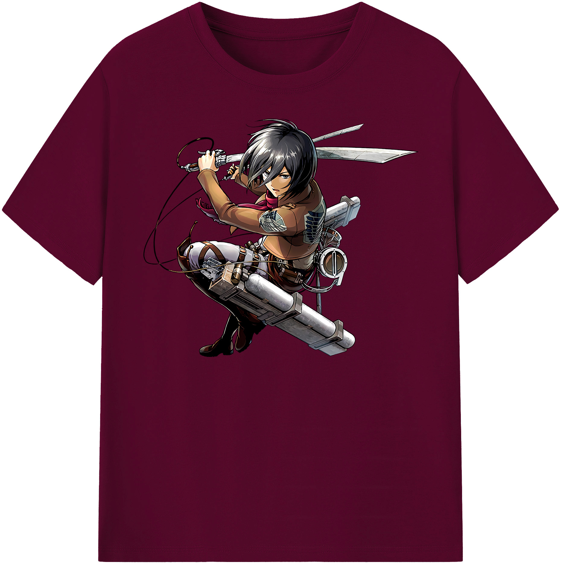 （画像用） 進撃の巨人 ミカサ·アッカーマン Attack on Titan Mikasa Ackerman レディースカジュアルプリントTシャツ（綿100％）